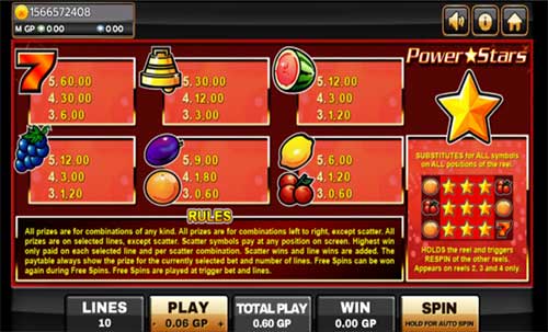 Line Hit Power Stars